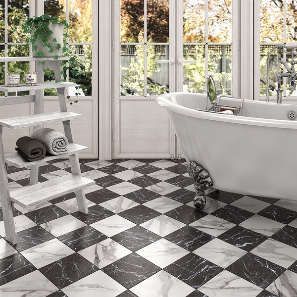 Marquina Black Victorian Tiles - 200x200mm