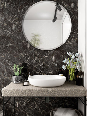 Marquina Gold Chevron Tile - 80x400mm