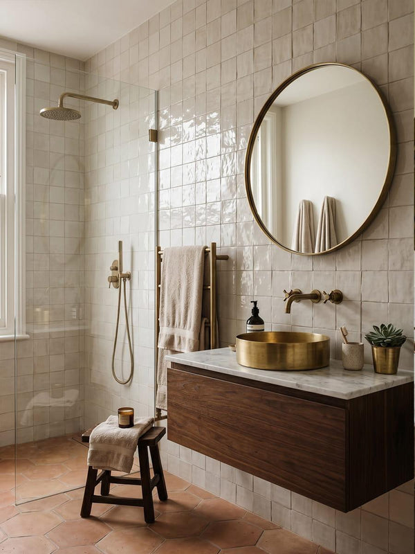 Marrakech White Zellige Porcelain Tile - 100x100mm
