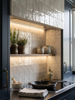 Marrakech White Zellige Porcelain Tile - 100x100mm