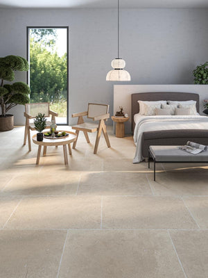 Marseille Cream Antique Chiselled Edge Porcelain Slab - 900x600x20mm