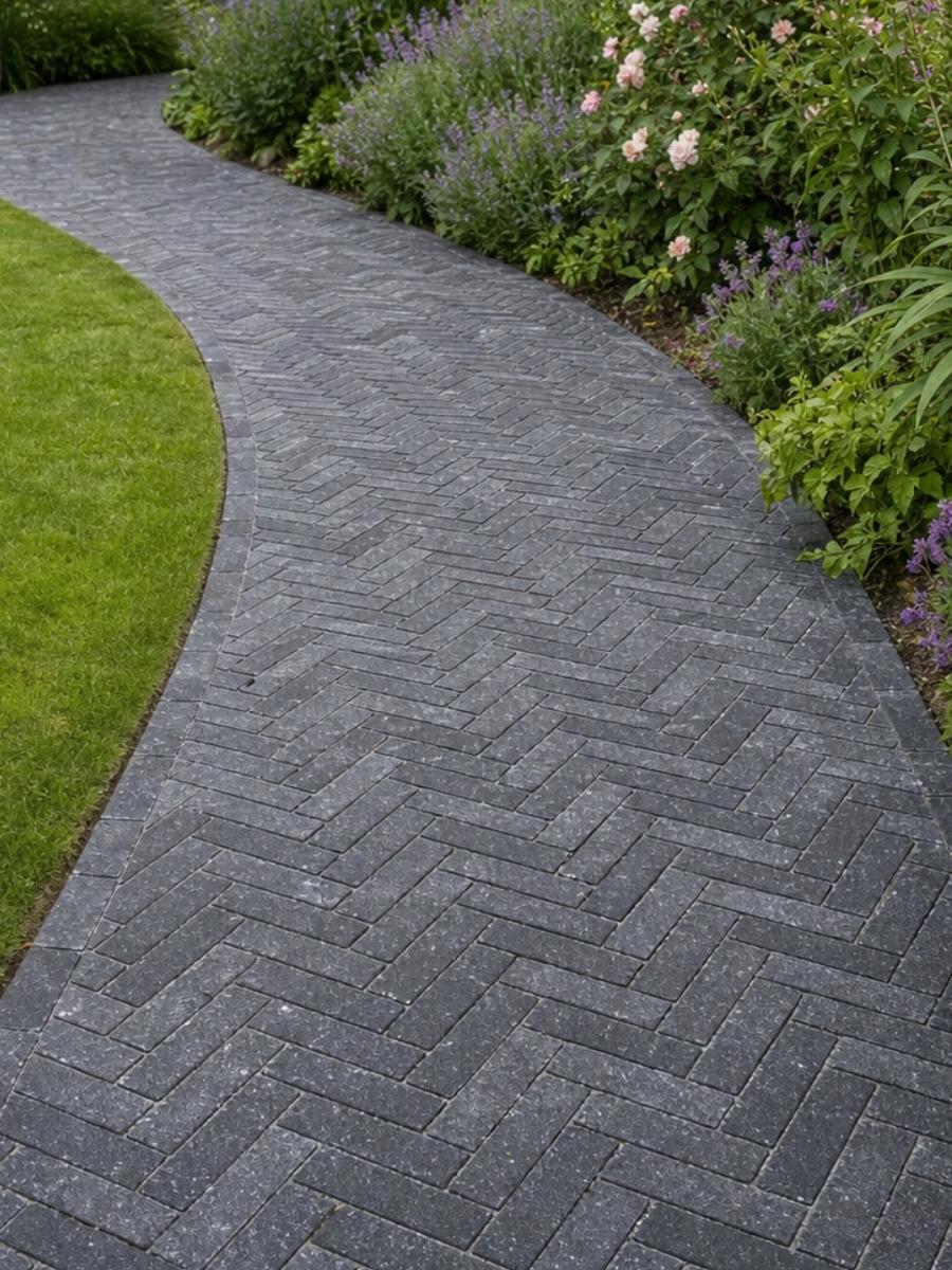 Melly Grey Natural Limestone Slim Sett Pavers - 200x50x40mm