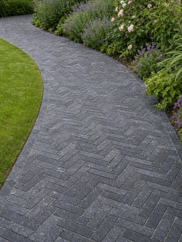 Melly Grey Natural Limestone Slim Sett Pavers - 200x50x40mm