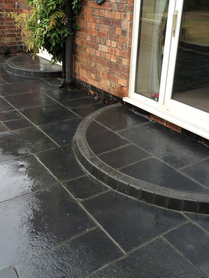 Midnight Black Limestone Paving Slabs - Mix Size Patio Pack
