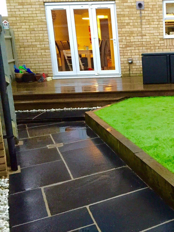 Midnight Black Limestone Paving Slabs - 900x600 Pack