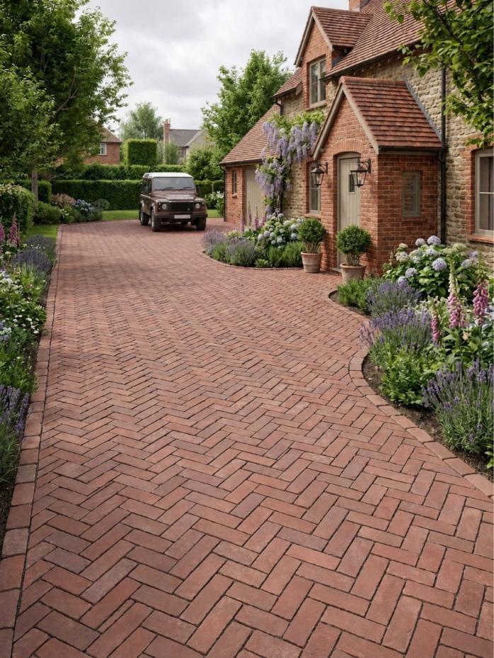 Mimica Red Sandstone Slim Sett Pavers - 200x50x40mm