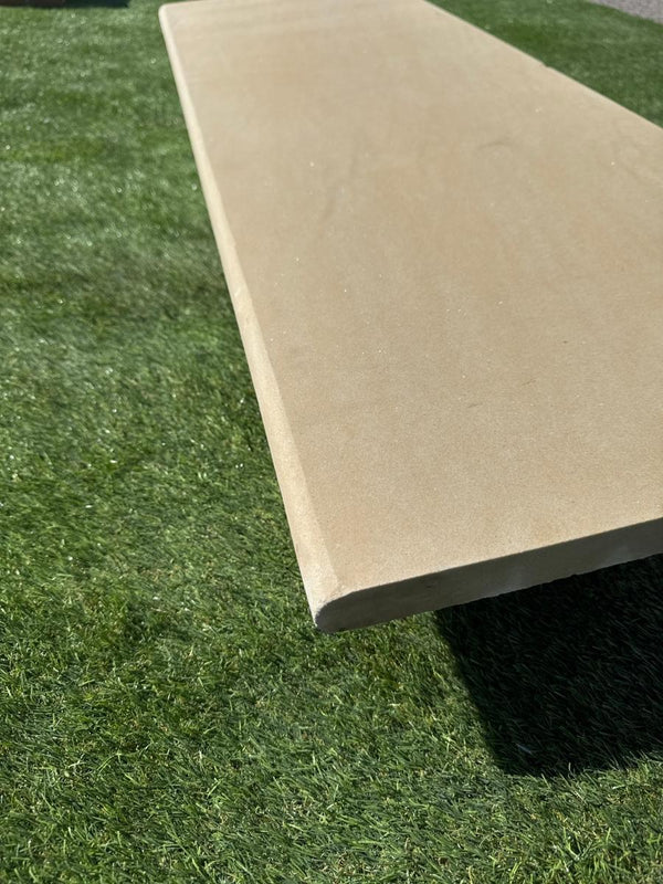 Beige Smooth Sandstone Bullnose Tiles - 1200x400x30mm