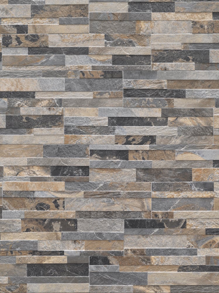 Multicolour Slate Split Face Effect Outdoor Porcelain Wall Tiles - 150x610x7-11(mm)