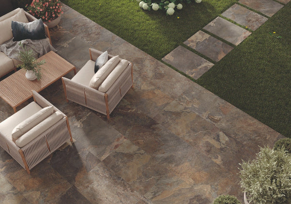 Multicolour Slate Outdoor Tile - 900x600x16mm