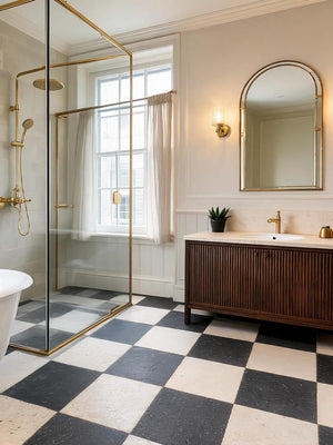 Naples Light And Dark Checkerboard Honed Limestone - 400x400mm