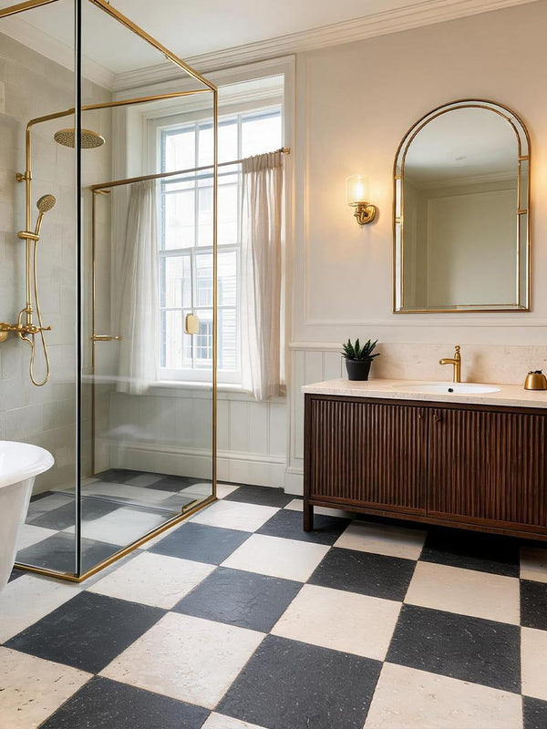 Naples Light And Dark Checkerboard Honed Limestone - 400x400mm