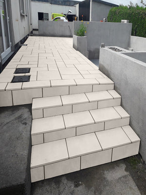 Eclipse Ivory Outdoor Porcelain Tiles - Mix Size Pack