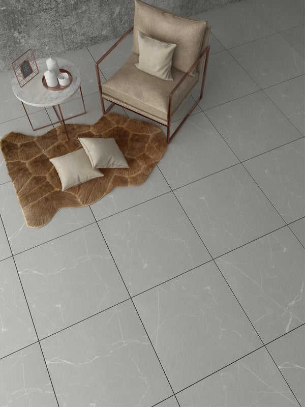 Nexus Grey Gloss Porcelain Tile - 600x300mm