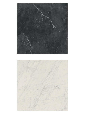 Lusso Carrara + Noir Checkerboard Porcelain Paving - 300x300x20mm