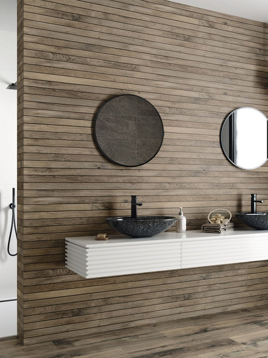 Nature Elm Slat Wood Wall Tile - 333x1000mm