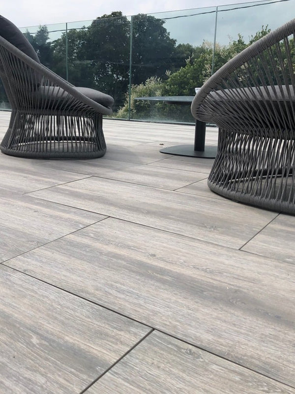 Oak Wood Effect Virtue Vitrified Porcelain Paving Slabs - 900x450 Pack