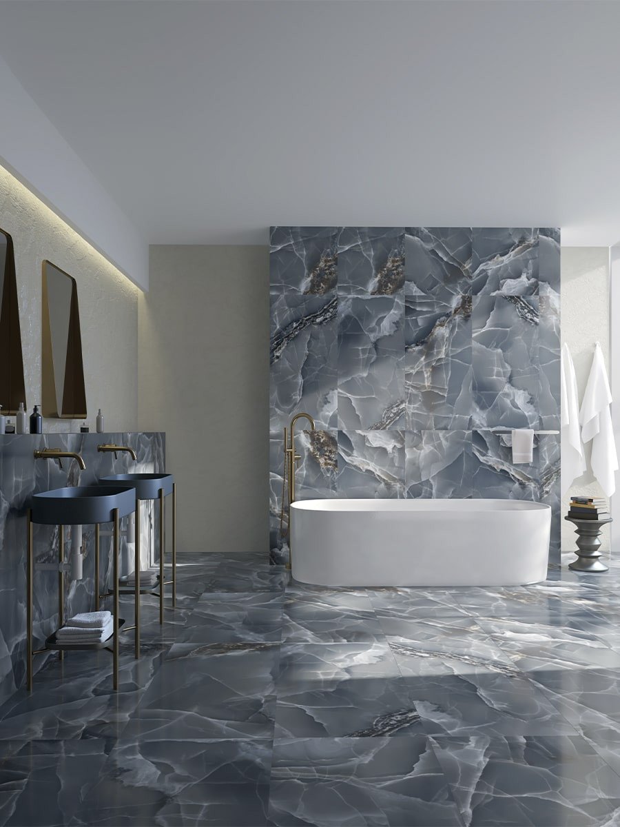 Blue Onyx Porcelain Tile - 1200x600mm