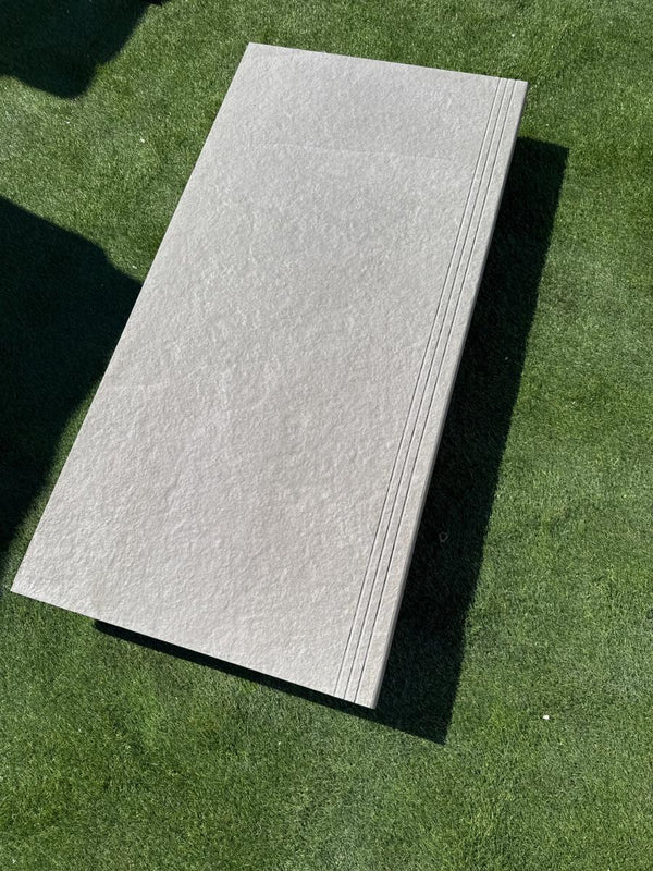 Overland Grigio Porcelain Bullnose Tiles - 1200x600x20mm