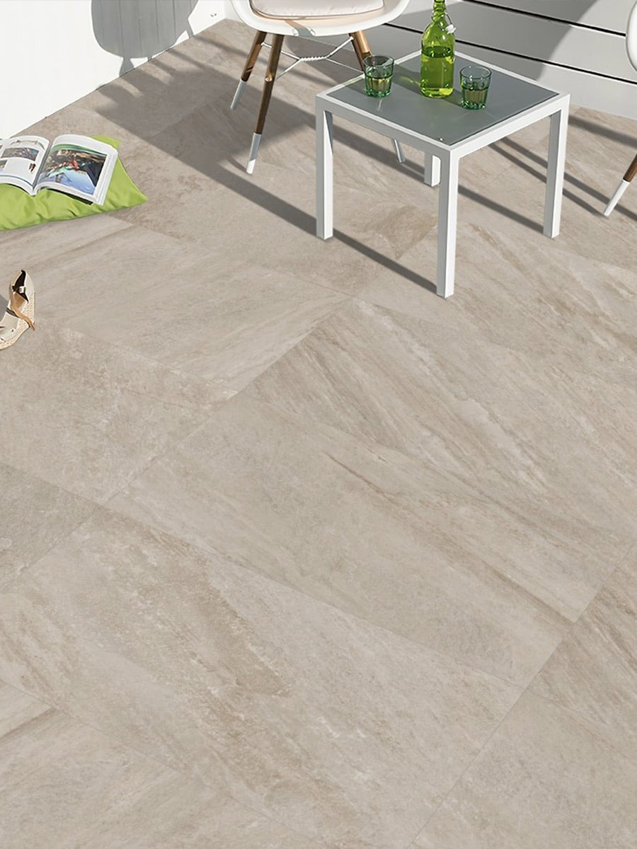 Indiana Beige Outdoor Porcelain Slabs - 1200x600x20mm
