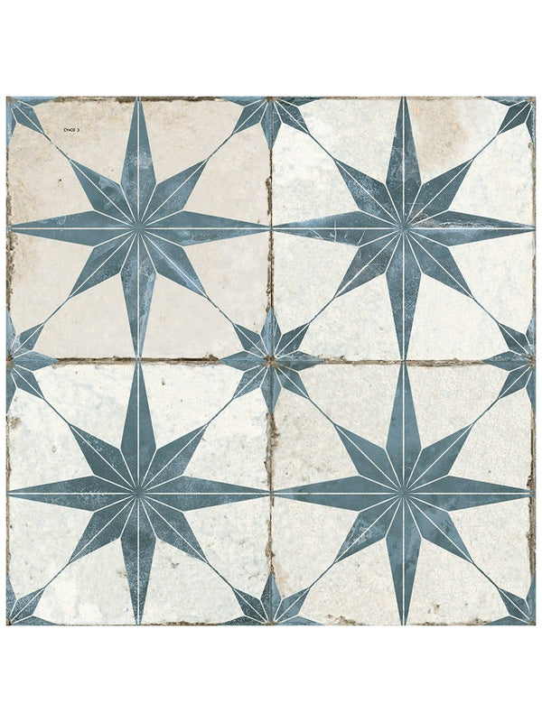 Estrella Blue Star Pattern Tile - 450x450x9.5mm
