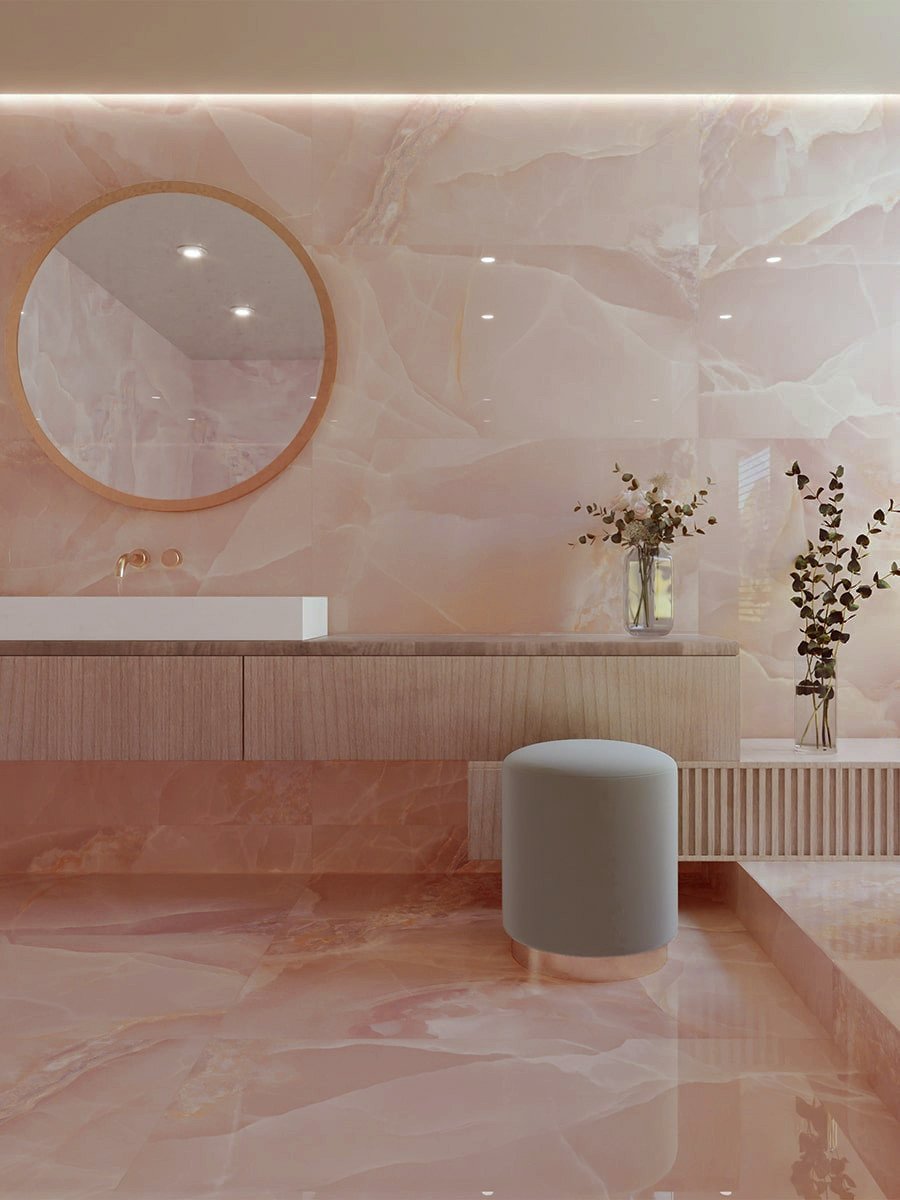 Peach Onyx Porcelain Tile - 1200x600mm