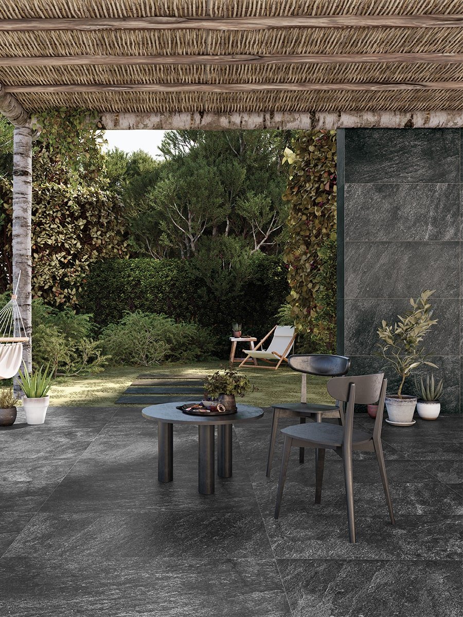 Piazza Noir Outdoor Paving Slabs - 900x600x20mm