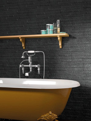 Piedra Nero Slate Split Face Effect Porcelain Wall Tiles - 170x520

