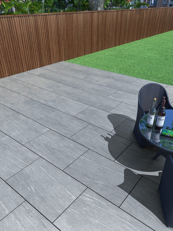 Pietra Grey Virtue Vitrified Porcelain Paving Slabs - 900x600 Pack