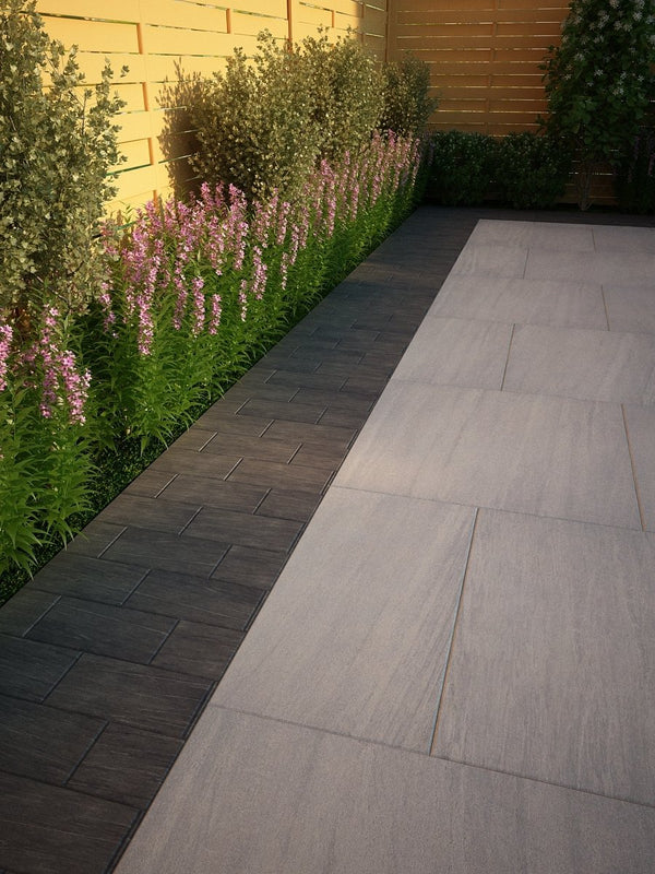 Pietra Nero Outdoor Porcelain Setts - 200x100x20mm

