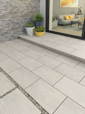 Pietra Pearl Outdoor Porcelain Slabs - 900x600x20mm