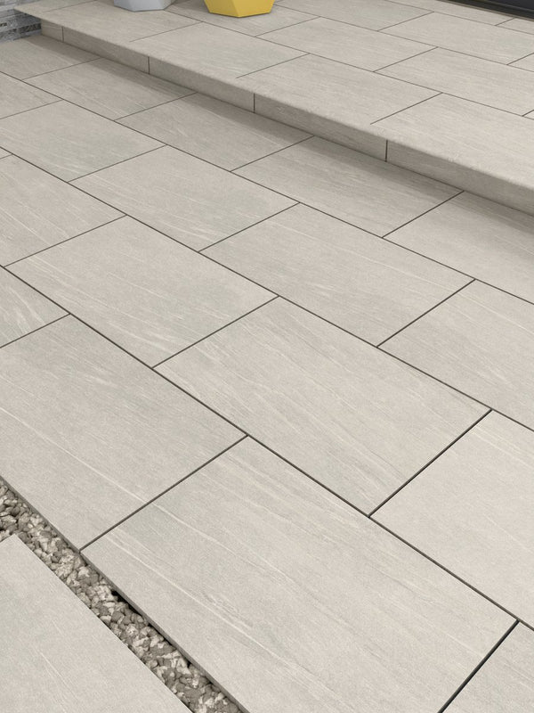 Pietra Pearl Outdoor Porcelain Paving Slabs - 900x600x20mm