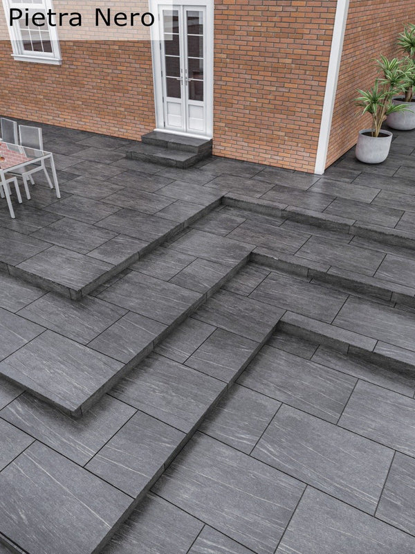 Multi Grey Slate Porcelain Tiles - 600x600x16mm