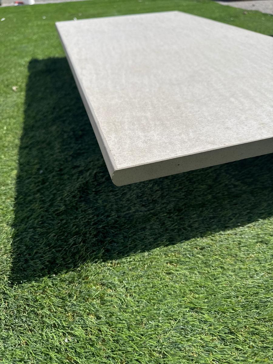 Plato Ivory Porcelain Bullnose Tiles - 900x300x20mm