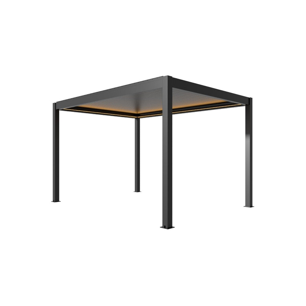 Villa Motorised Aluminium Pergola With Dimmable Lights in Graphite Grey - 3m x 4m