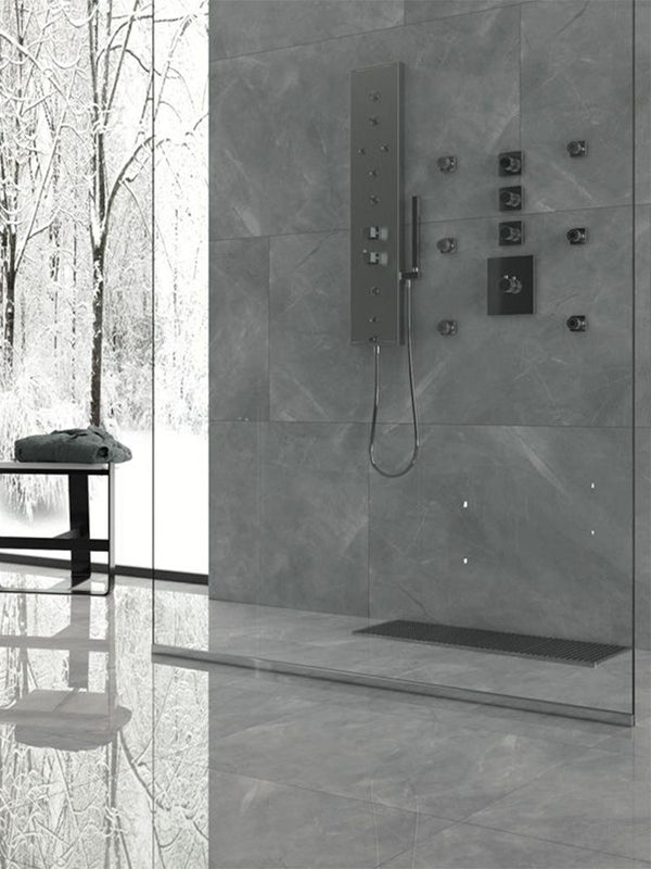 Pulpis Grey Gloss Porcelain Tile - 800x800mm