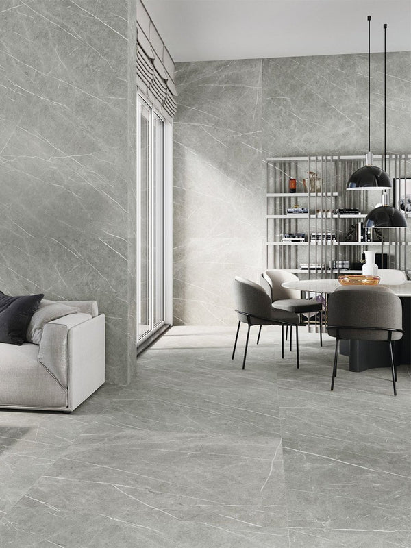 Pulpis Grey Gloss Porcelain Tile - 800x800mm