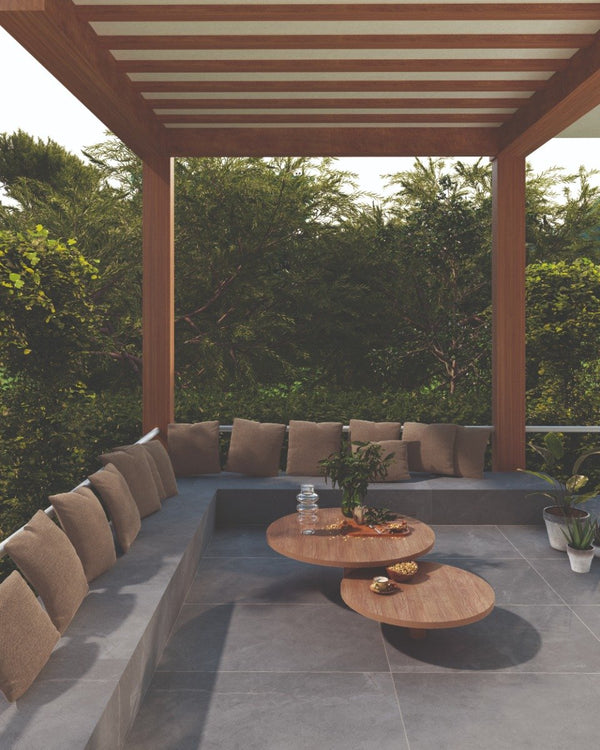 Multi Grey Slate Porcelain Tiles - 600x600x16mm