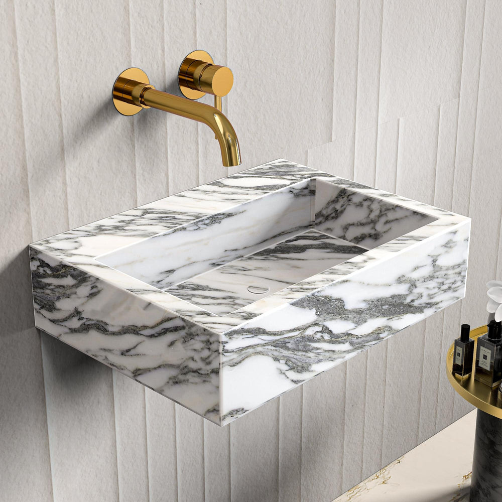 Arabescato Marble Wall Hung Basin - 400mm