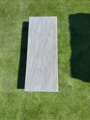 Quartz Anthracite Porcelain Bullnose Tiles - 900x450x20mm