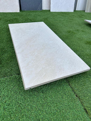 Quartz White Outdoor Porcelain Bullnose - 900x450x20mm