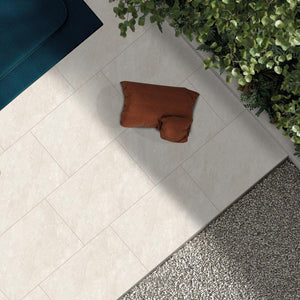 Quartz White Outdoor Porcelain Paving Tiles - 900x600x16mm
