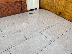 Quartz Grey Outdoor Porcelain Paving Slabs - 900x450x20mm