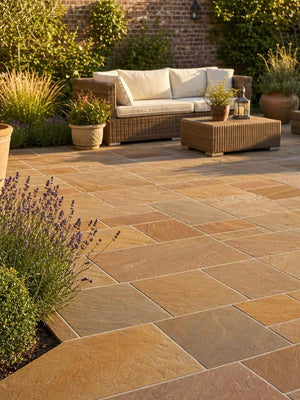 Raj Blend Indian Sandstone Paving Slabs - Mix Size Patio Pack