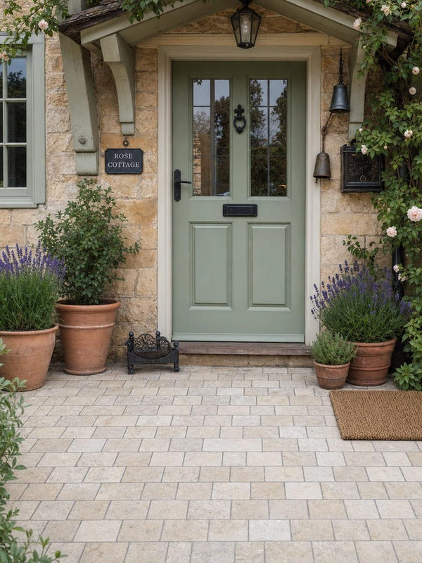 Riviera Antique Tumbled Limestone Cobble Setts - 100x100x30mm