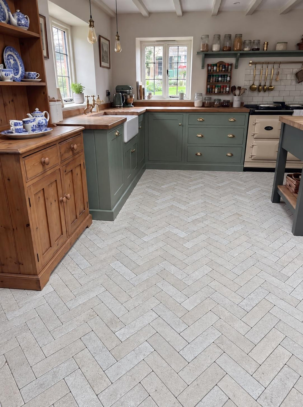 Riviera Brushed & Seasoned Natural Limestone Pavers- 200x50x15mm