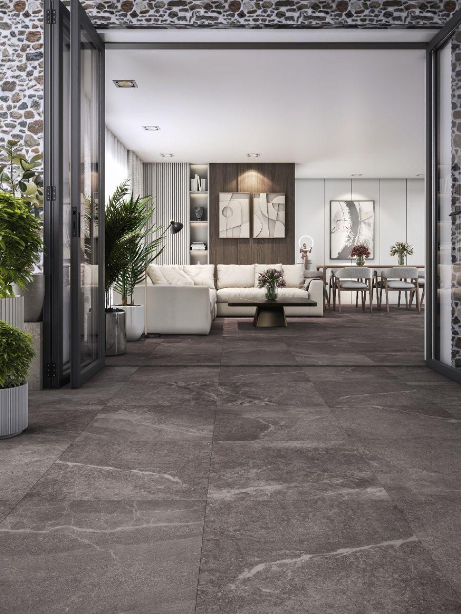 Roca Anthracite Porcelain Floor Slab - 600x600x16mm