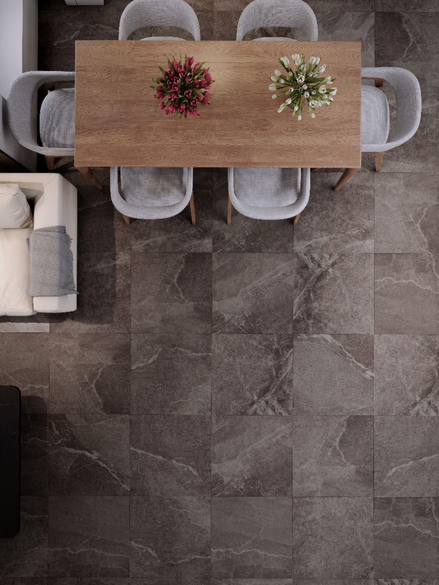 Roca Anthracite Porcelain Floor Slab - 600x600x16mm