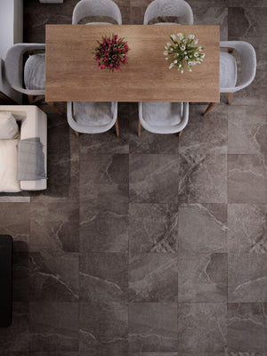 Roca Anthracite Porcelain Floor Slab - 600x600x16mm