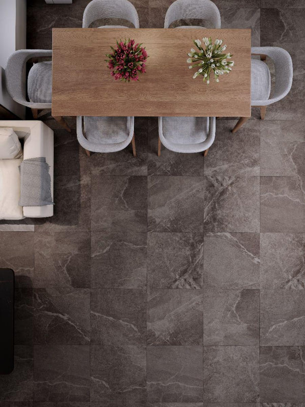 Roca Anthracite Porcelain Floor Slab - 600x600x16mm