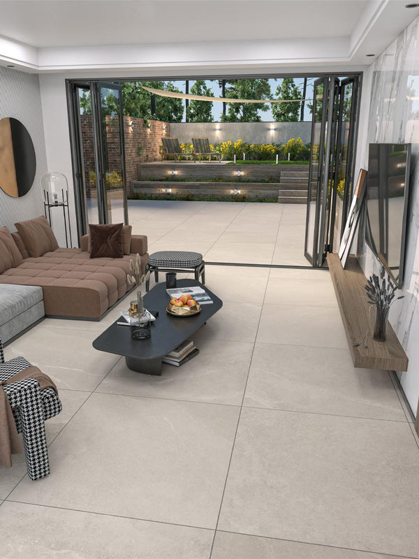 Roca Beige Outdoor Porcelain Paving Slabs - 1000x1000x20mm